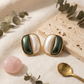 Dual Tone Olive White Elegance Studs