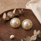 Golden Pearl Textured Round Studs