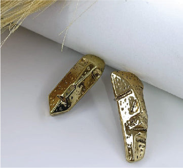 Golden Textured Face Studs