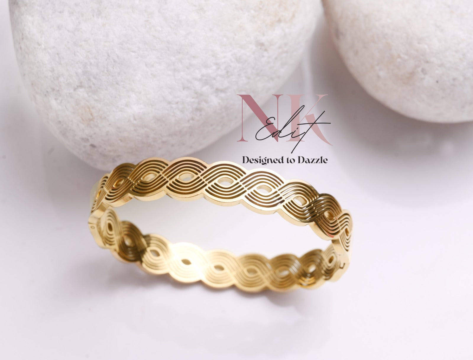 Eternal Waves Gold Anti-Tarnish Bracelet