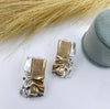 Dual Tone Crumpled Metal Statement Studs
