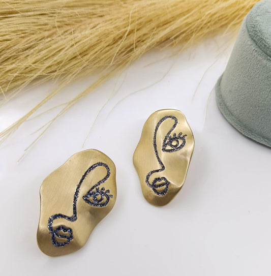 Abstract Face Art Studs