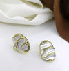Gold White Wave Gloss Studs