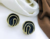 Black Gold Swirl Statement Studs