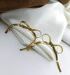 Golden Ribbon Charm Studs