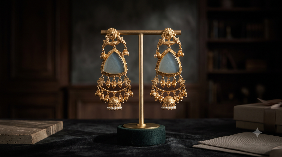 The Royal Mayura Triangle Jhumkas