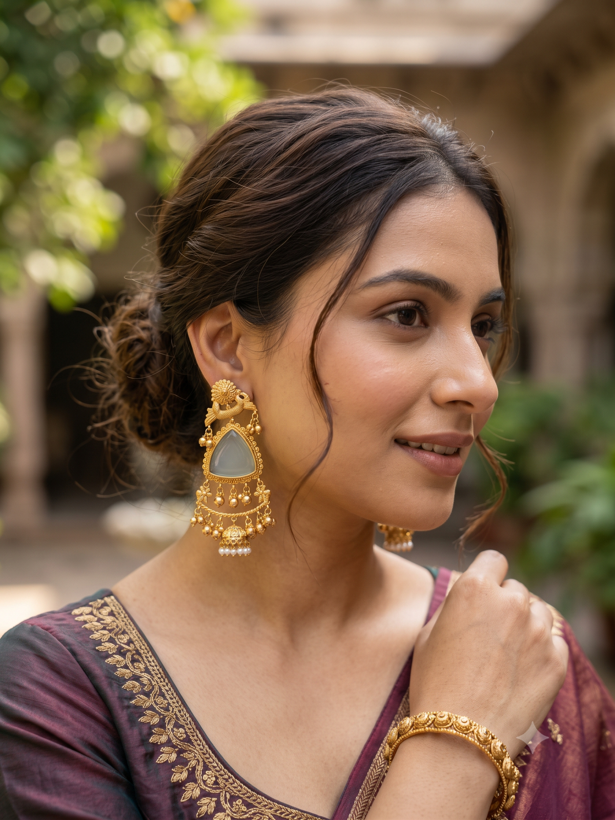 The Royal Mayura Triangle Jhumkas