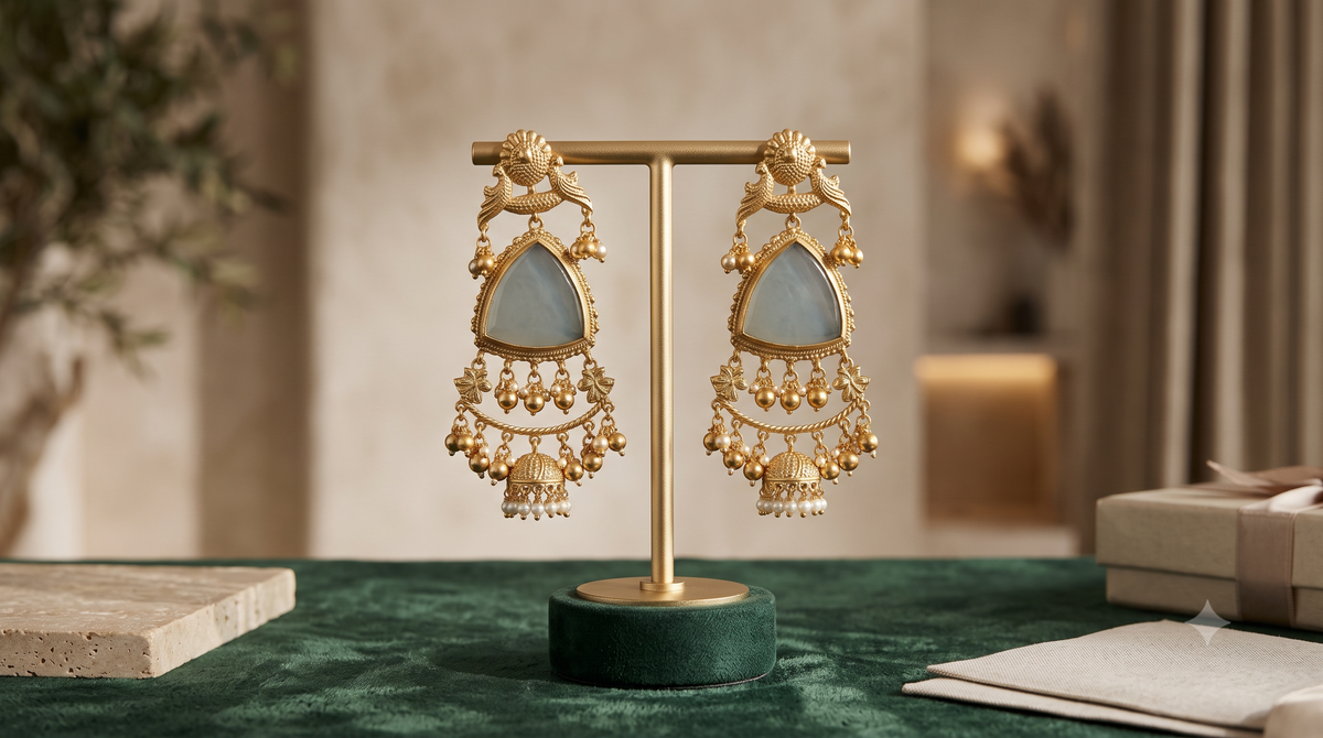 The Royal Mayura Triangle Jhumkas